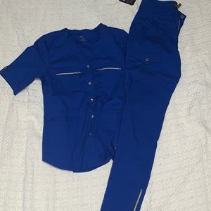 NWT Royal Blue Jaanuu Scrub Set XS